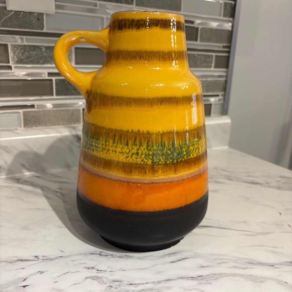 Vintage West Germany Fat Lava vase 1533-24 Mid Century Modern‎ - Picture 4 of 11